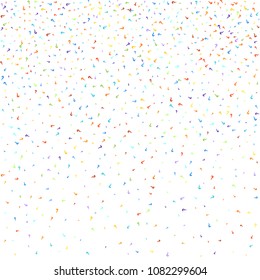 Question marks scattered on white background. Quiz, doubt, poll, survey, faq, interrogation, query background. Multicolored template for opinion poll, public poll. Rainbow color. Vector illustration.