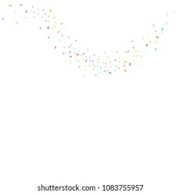 Question marks scattered on white background. Quiz, doubt, poll, survey, faq, interrogation, query background. Multicolored template for opinion poll, public poll. Rainbow color. Vector illustration.