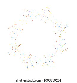 Question marks scattered on white background. Quiz, doubt, poll, survey, faq, interrogation, query background. Multicolored template for opinion poll, public poll. Rainbow color. Vector illustration.