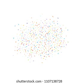 Question marks scattered on white background. Quiz, doubt, poll, survey, faq, interrogation, query background. Multicolored template for opinion poll, public poll. Rainbow color. Vector illustration.