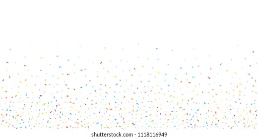 Question marks scattered on white background. Quiz, doubt, poll, survey, faq, interrogation, query background. Multicolored template for opinion poll, public poll. Rainbow color. Vector illustration.