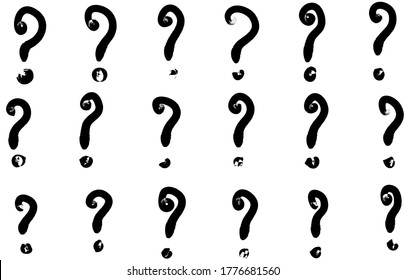 Question marks scribble set. Question marks scribble set illustration.