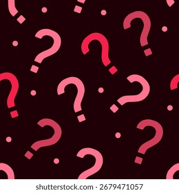 Question Marks Seamless Pattern on Dark Background