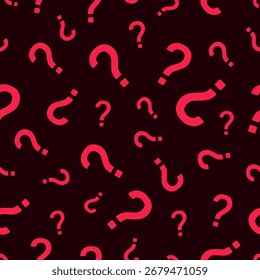 Question Marks Seamless Pattern on Dark Background