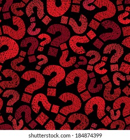 Question marks seamless pattern, vector, hand drawn lines textures used.