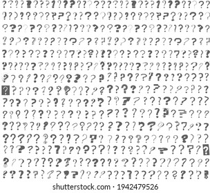 Question marks set on white background