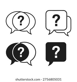 Question marks in speech bubbles for confusion and inquiry