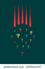 Signos de interrogación diseño de póster de estilo vintage grunge tipográfico. Ilustración vectorial retro.