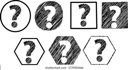 Question marks vector set. Question marks  doddle set. vector illustration.