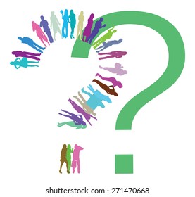 Question Marks (vector silhouettes cut out from people in my portfolio)