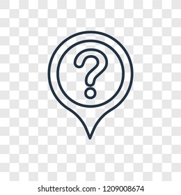 Question Message concept vector linear icon isolated on transparent background, Question Message concept transparency concept in outline style