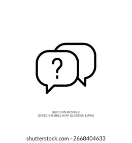 Question Message Icon Speech Bubbles with Question Mark