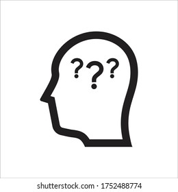 Question in mind icon (Vector illustration)