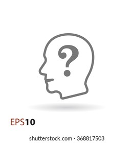 Question in mind icon for web