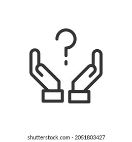 Question minimal line icon. Web stroke symbol design. Question sign isolated on a white background. Premium line icon.