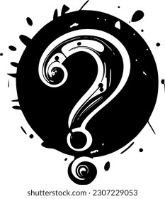 Question | Minimalist and Simple Silhouette - Vector illustration