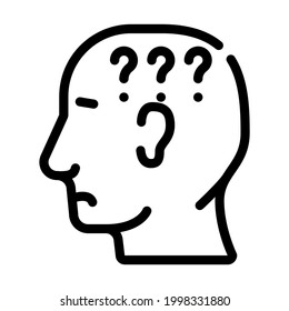 Frage Neurosis Linie Symbol Vektor. Fragezeichen Neurosis isoliertes Kontursymbol