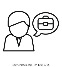 Cuestione el nuevo Vector de esquema del icono de publicación de trabajo. La mejor calidad de reclutamiento. Personas encontrar personal