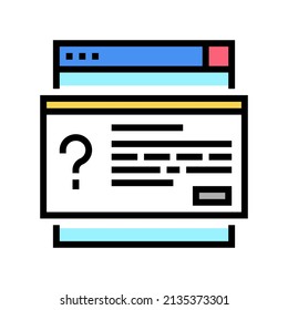 question online ask color icon vector. question online ask sign. isolated symbol illustration