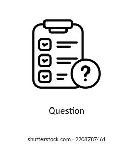Question Outline Vector Icon Design illustration on White background. EPS 10 File