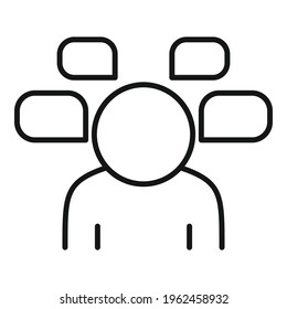 Question personal traits icon. Outline Question personal traits vector icon for web design isolated on white background
