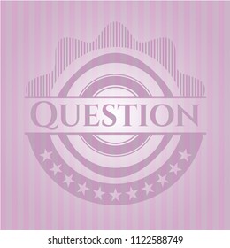 Question pink emblem