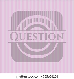 Question pink emblem. Retro