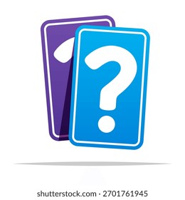 Question quiz cards vector isolated illustration