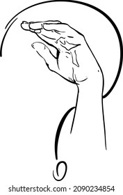 Frage mit realistischer Handskizze, Vektorgrafik-handgezeichnet