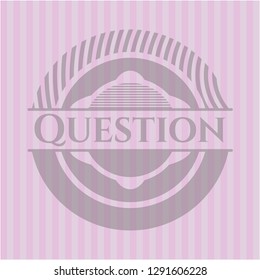 Question realistic pink emblem