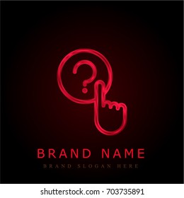 Question red chromium metallic logo