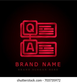 Question red chromium metallic logo