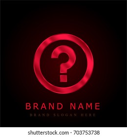 Question red chromium metallic logo