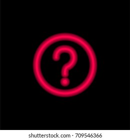 Question red glowing neon ui ux icon. Glowing sign logo vector