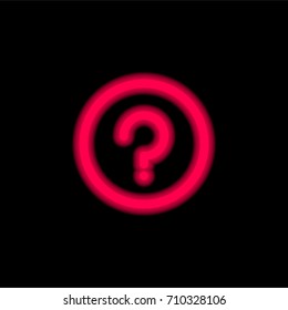 Question red glowing neon ui ux icon. Glowing sign logo vector