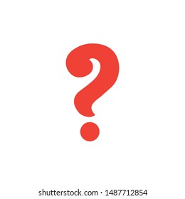 Question Red Icon On White Background. Red Flat Style Vector Illustration.