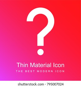 Question red and pink gradient material white icon minimal design
