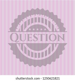 Question retro pink emblem
