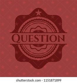 Question retro red emblem