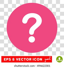 Question round icon. Vector EPS illustration style is flat iconic bicolor symbol, white and pink colors, transparent background.