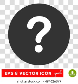 Question round icon. Vector EPS illustration style is flat iconic bicolor symbol, white and gray colors, transparent background.