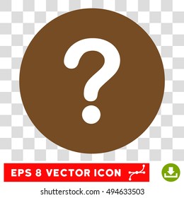Question round icon. Vector EPS illustration style is flat iconic bicolor symbol, white and brown colors, transparent background.