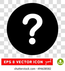 Question round icon. Vector EPS illustration style is flat iconic bicolor symbol, white and black colors, transparent background.