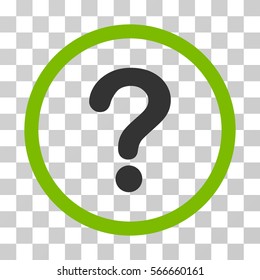 Question rounded icon. Vector illustration style is flat iconic bicolor symbol inside a circle, eco green and gray colors, transparent background. Designed for web and software interfaces.