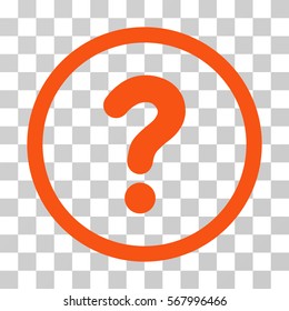 Question rounded icon. Vector illustration style is flat iconic symbol inside a circle, orange color, transparent background. Designed for web and software interfaces.