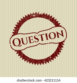 Question rubber seal with grunge texture