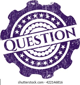Question rubber stamp with grunge texture