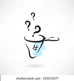 question in the scoop-net grunge icon