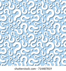 Question Secret Sign With Shadow Seamless Pattern