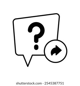 Pregunta Compartir Icono con fondo blanco Vector Ilustración de stock